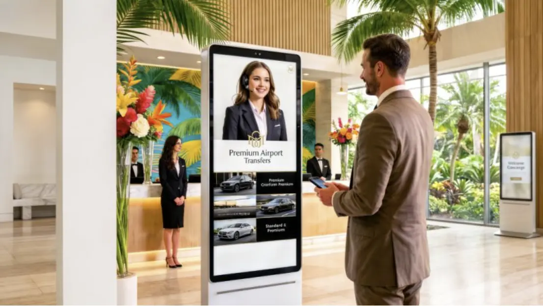 Telepresence at a premium service counter